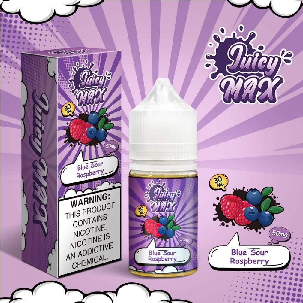 Juicy Max Blue Sour Raspberry Nic Salt 30ml in Pakistan 