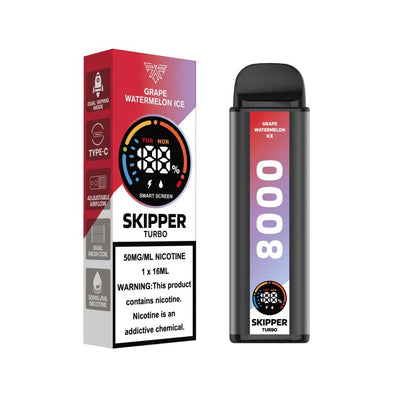 GRAPE WATERMELON ICE SKIPPER TURBO 10K DISPOSABLE