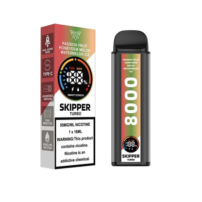 PASSION FRUIT HONEYDEW MELON WATERMELON ICE SKIPPER TURBO 10K DISPOSABLE