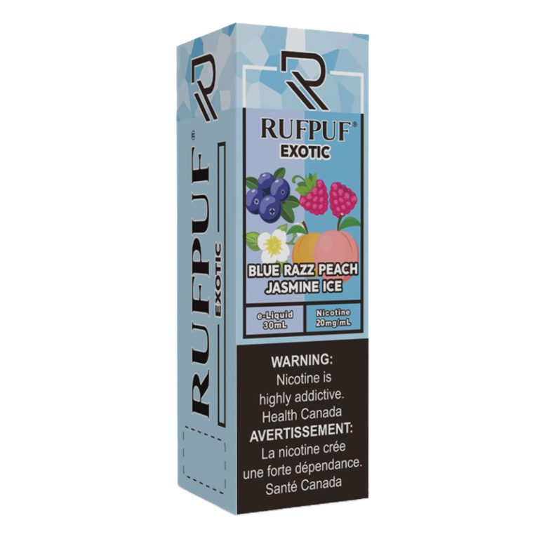 Rufpuf Exotic Blue Razz Peach Jasmine Ice Nic Salt 30ml in Pakistan | Vaporslobby