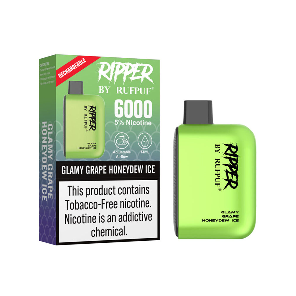 Rufpuf Ripper Glamy Grape Honeydew Ice Disposable Vape in Pakistan