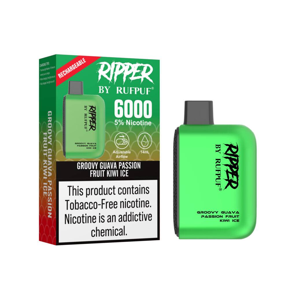 Rufpuf Ripper Groovy Guava Passion Fruit Kiwi Ice Disposable Vape in Pakistan