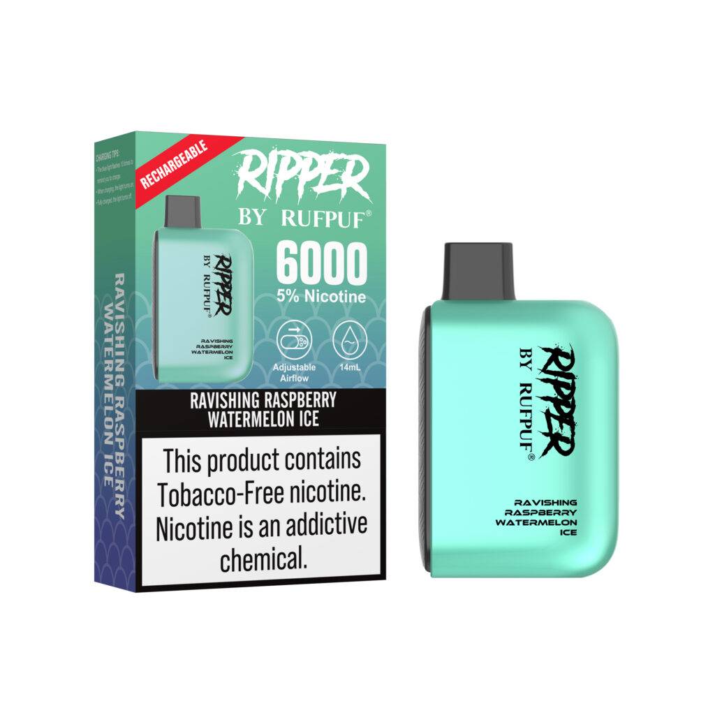 Rufpuf Ripper Ravishing Raspberry Watermelon ice Disposable Vape in Pakistan