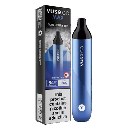 VUSE GO DISPOSABLE VAPE - BLUEBERRY ICE - 1500 PUFFS (34MG)