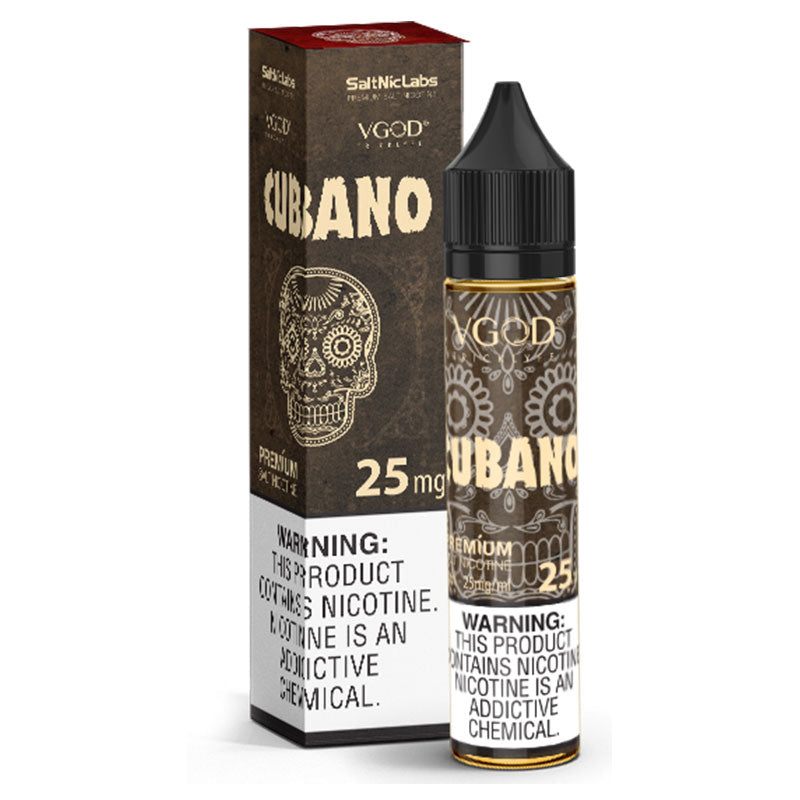 Vgod Cubano Brown Salt Nic 30ml E-Liquid - 25mg/50mg | Vaporslobby